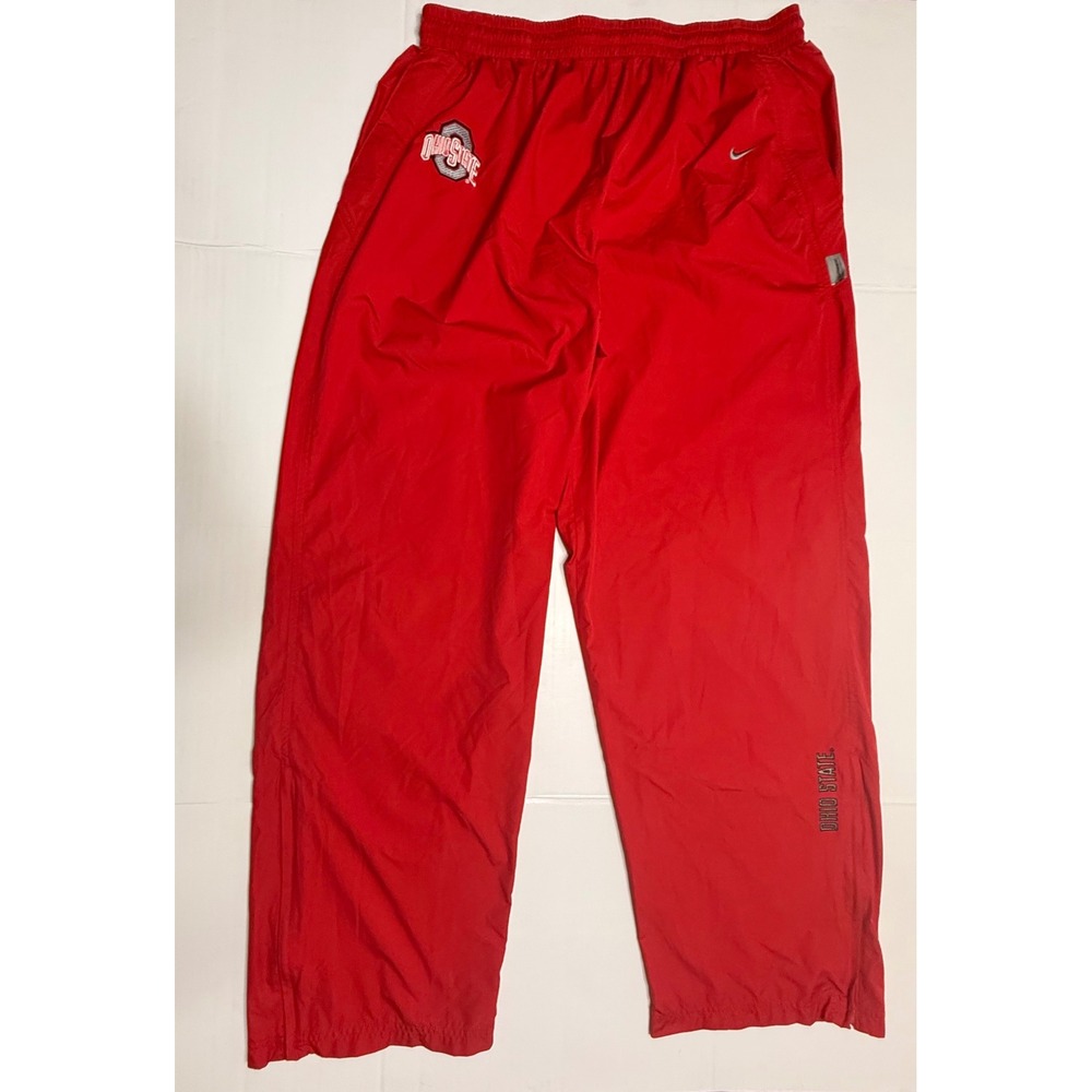 Vintage Nike Team Ohio State Buckeyes Mens XXL Red Nike Fit Storm Track Pants A3